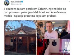 Vuk Jeremić ostao bez para: Obilazi pečenjare po Srbiji i onda ih reklamira na Tviteru za 20$