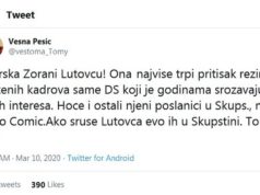 Vesna Pešić misli da je Zoran Lutavac žensko!