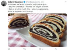 Čeda Jovanović posvetio tvit štrudli s MAKOM: „Koliko sam srećan što provodim život s njom“