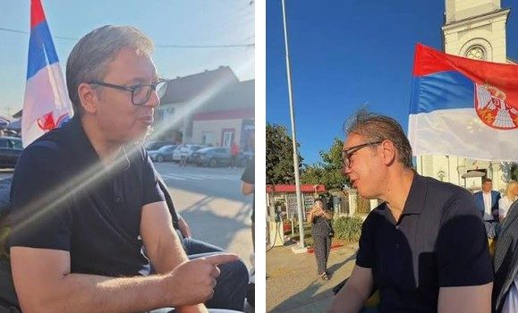 Vučić na skupu SNS u Belegišu održao govor tokom kojeg se posvađao sam sa sobom i teatralno napustio skup