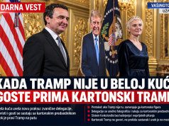 KADA TRAMP NIJE U BELOJ KUĆI, GOSTE PRIMA KARTONSKI TRAMP