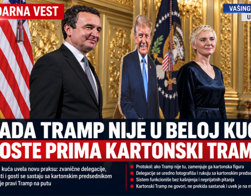 KADA TRAMP NIJE U BELOJ KUĆI, GOSTE PRIMA KARTONSKI TRAMP