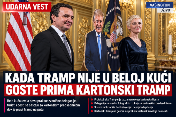 Udarne vesti_ Kartonski Tramp dočekuje goste